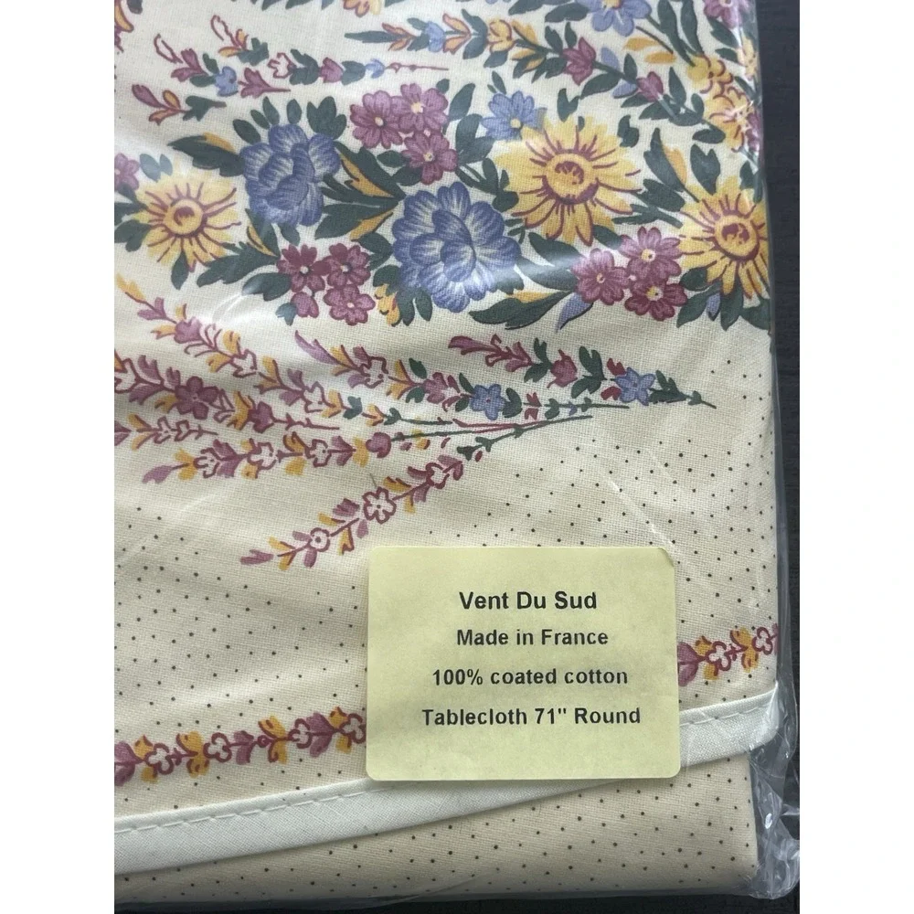 Vent Du Sud Vintage France Provence Indoor/Outdoor Tablecloth Floral 71